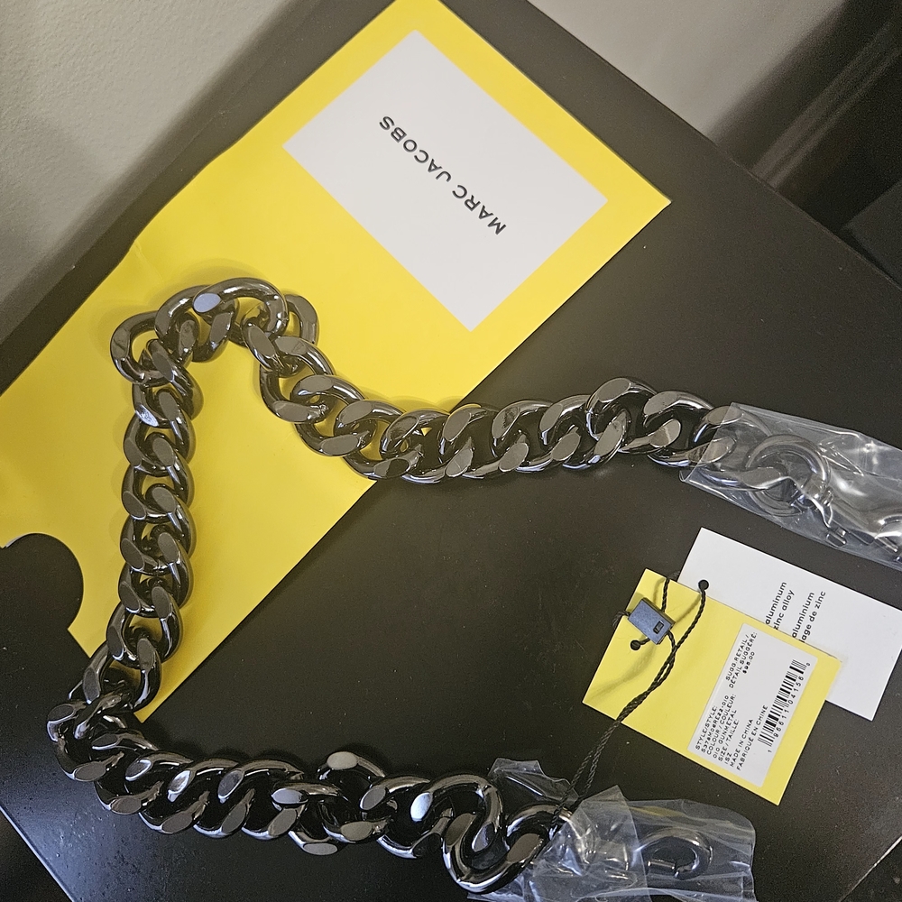 Marc Jacobs Glossy Black Chain Accessory